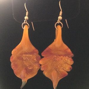 Leaf Glass Earings
